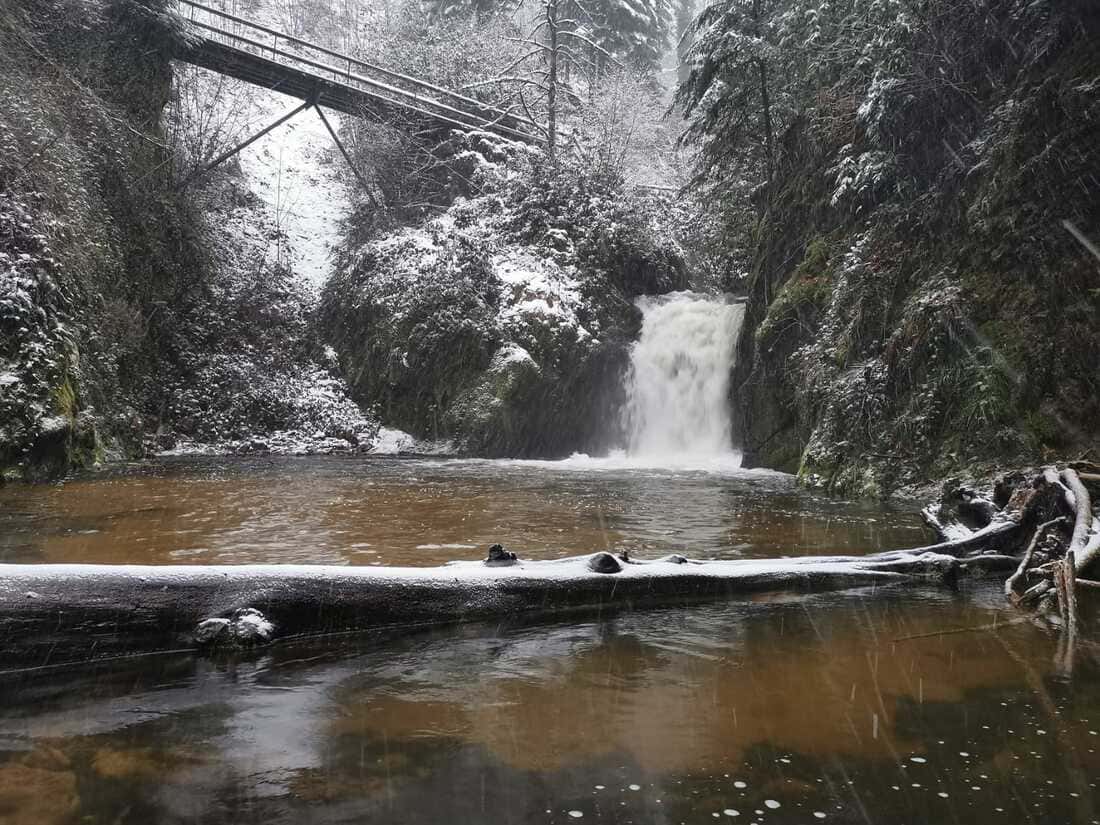 Geroldsauer Wasserfälle im Winter 2026.